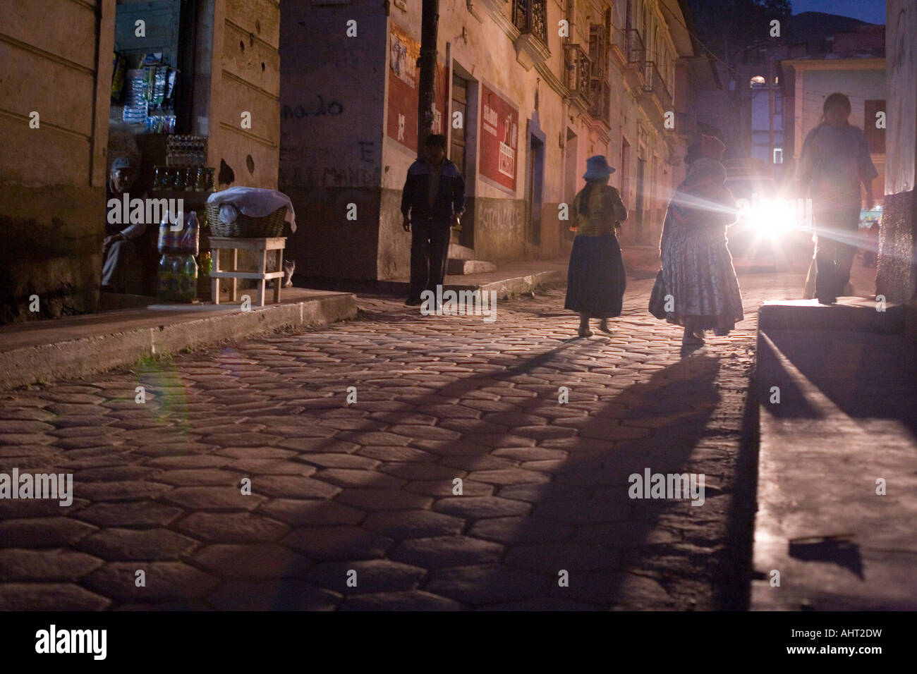 Sorata streets by night Stock Photo