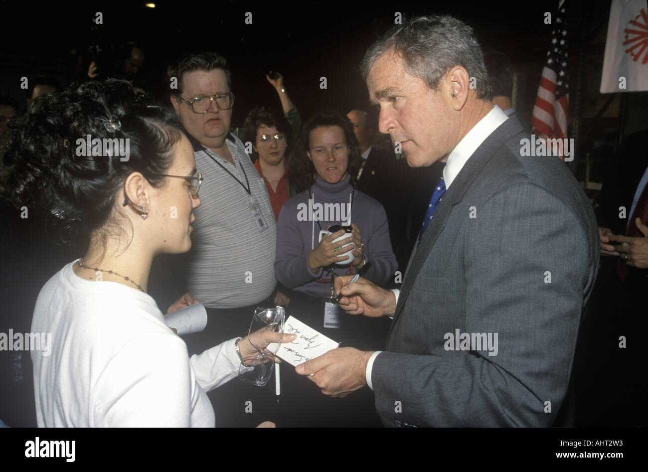 George W Bush speaking at Rotary Club Portsmouth NH in 2000 Stock Photo