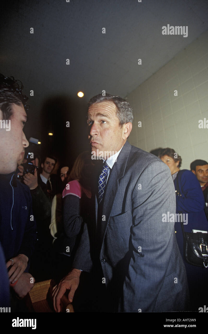 George W Bush at the New Hampshire Presidential Candidates Youth Forum January 2000 Stock Photo