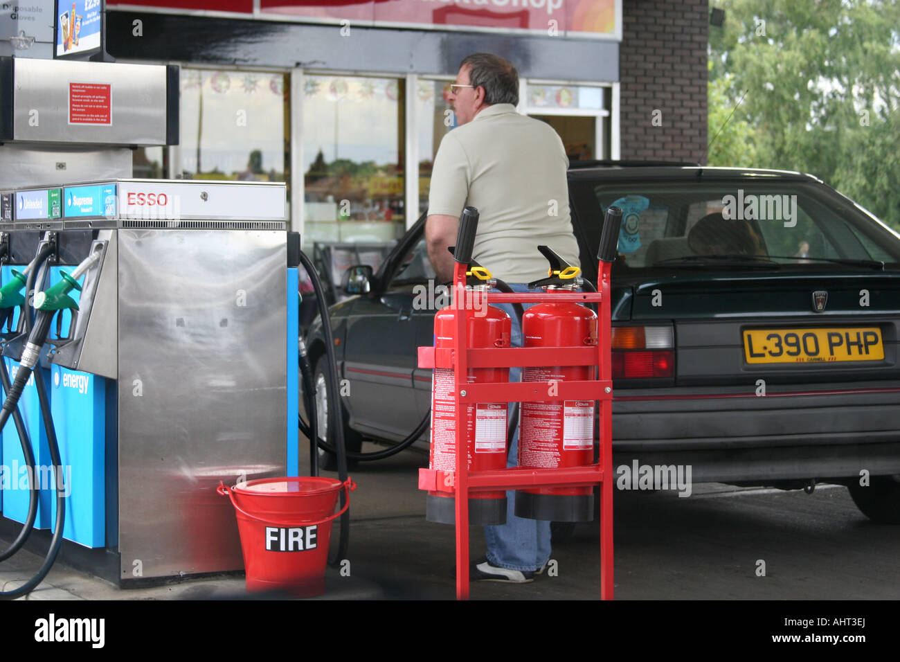 Man filling car fuel tank at petrol station Stock Photo Alamy