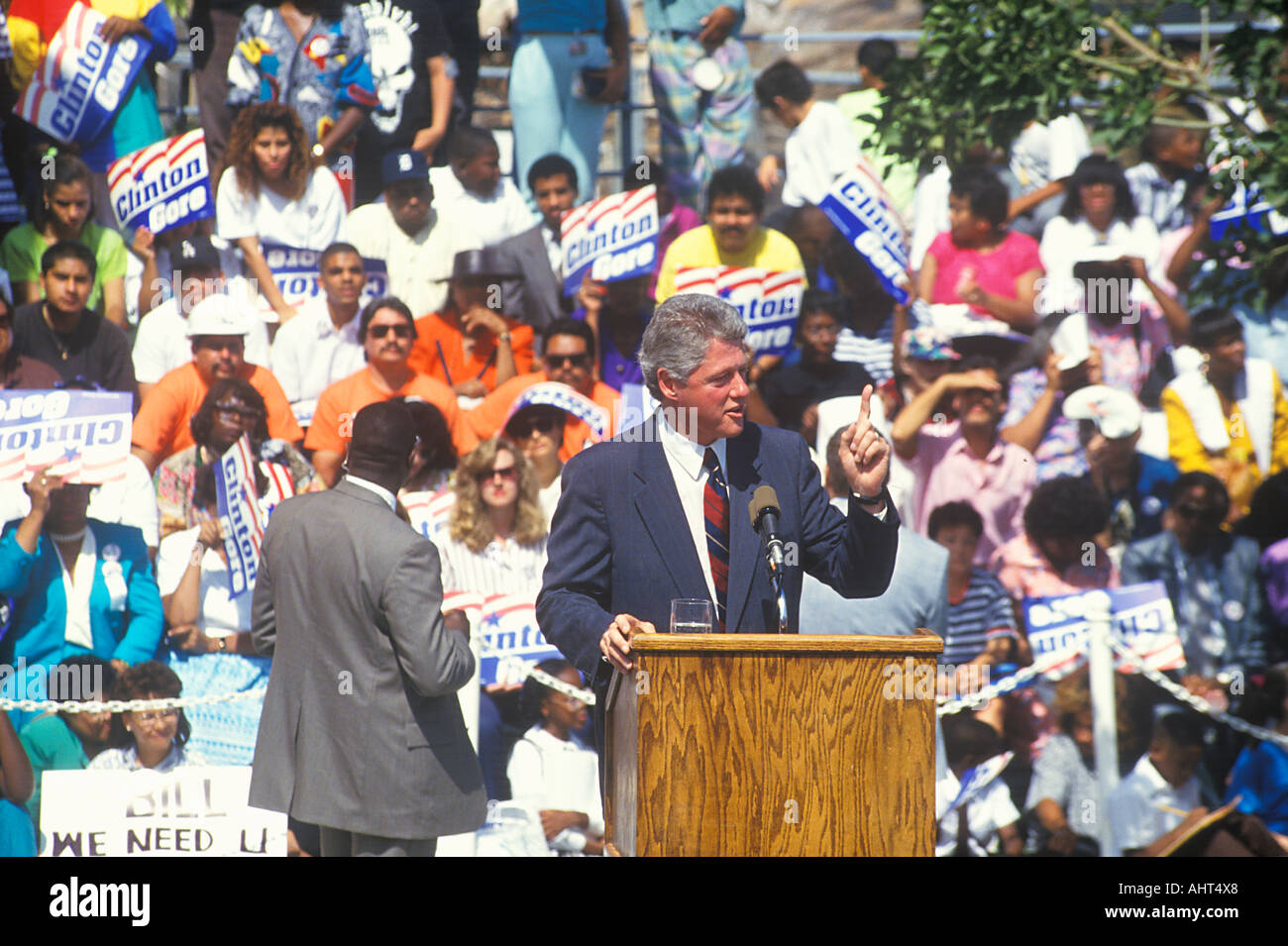 Governor Bill Clinton speaks at the Maxine Waters Employment Preparation  Center in 1992 in So Central LA Stock Photo - Alamy