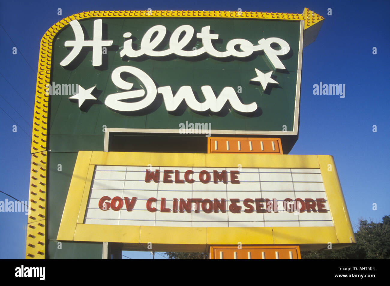 Welcome Clinton Gore sign on the 1992 Buscapade campaign tour in Texas Stock Photo