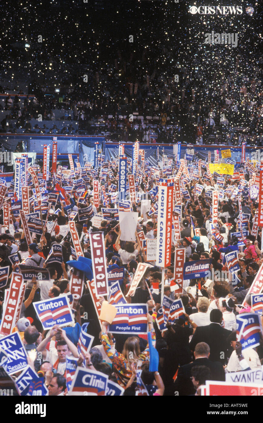 Presidential celebration at the 1992 Democratic Convention in Madison Square Garden Manhattan New York Stock Photo