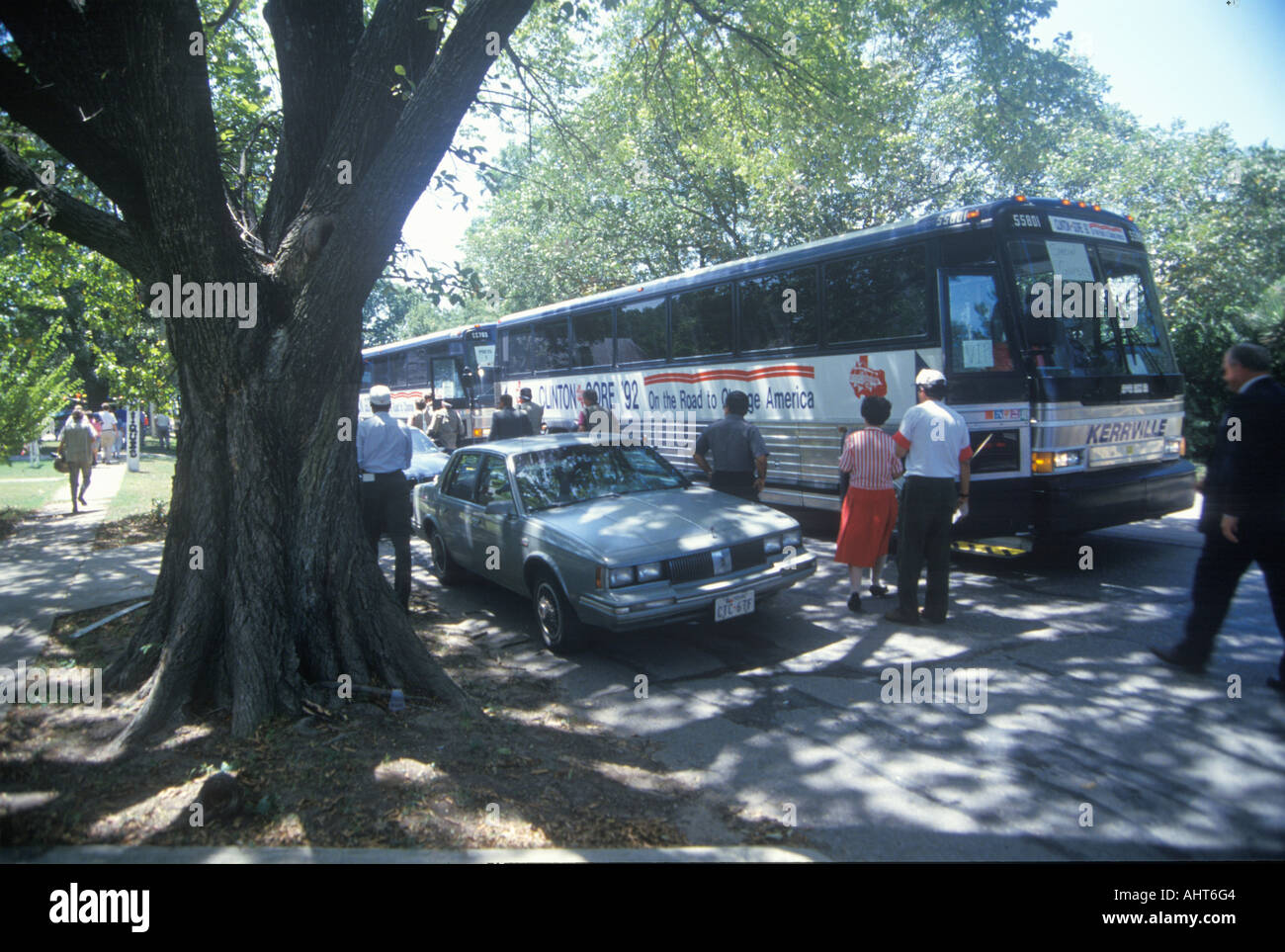 Clinton Gore bus on the 1992 Buscapade campaign tour in Hubbard Texas Stock Photo