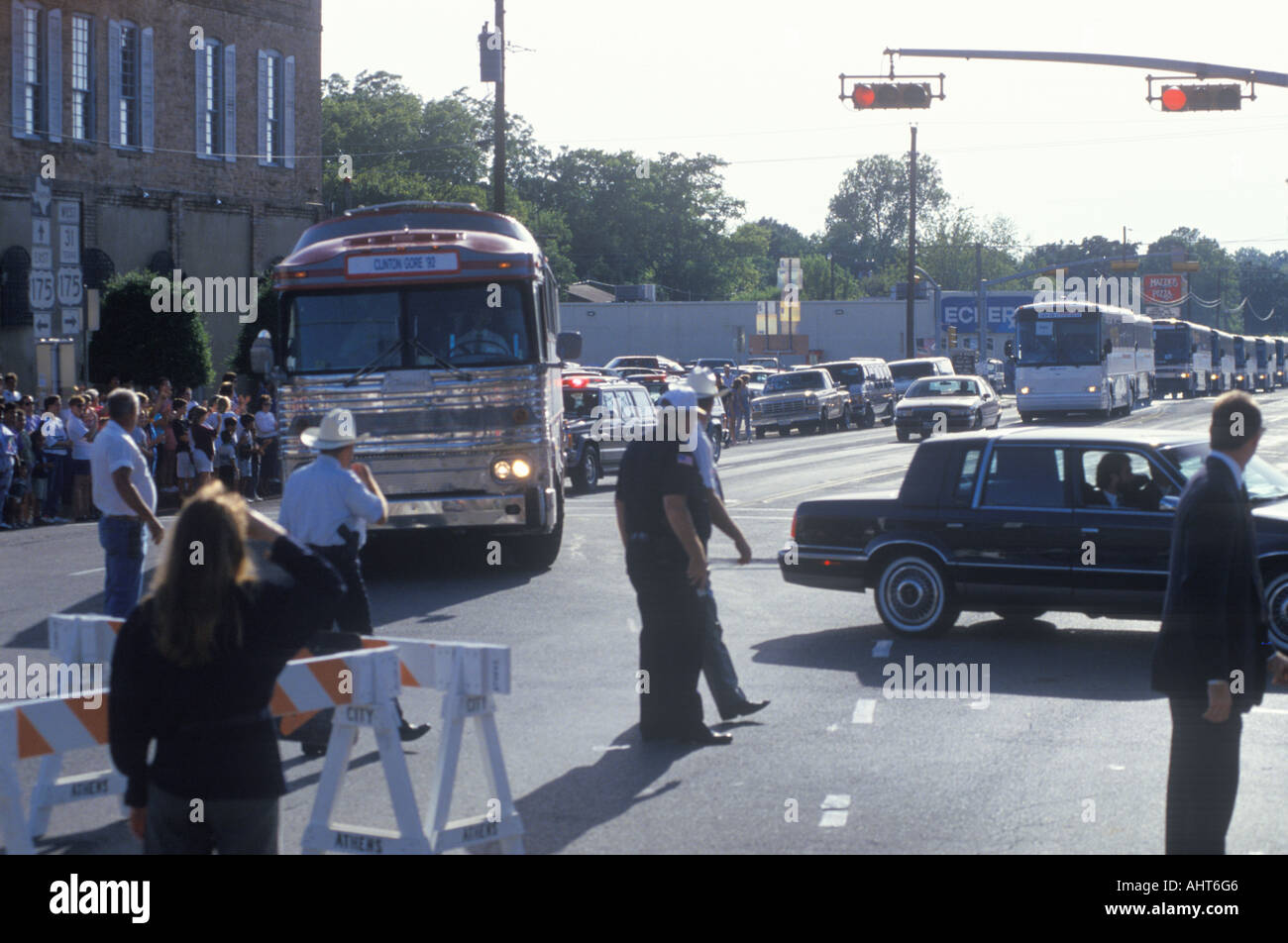 Clinton Gore bus on the 1992 Buscapade campaign tour in Texas Stock Photo