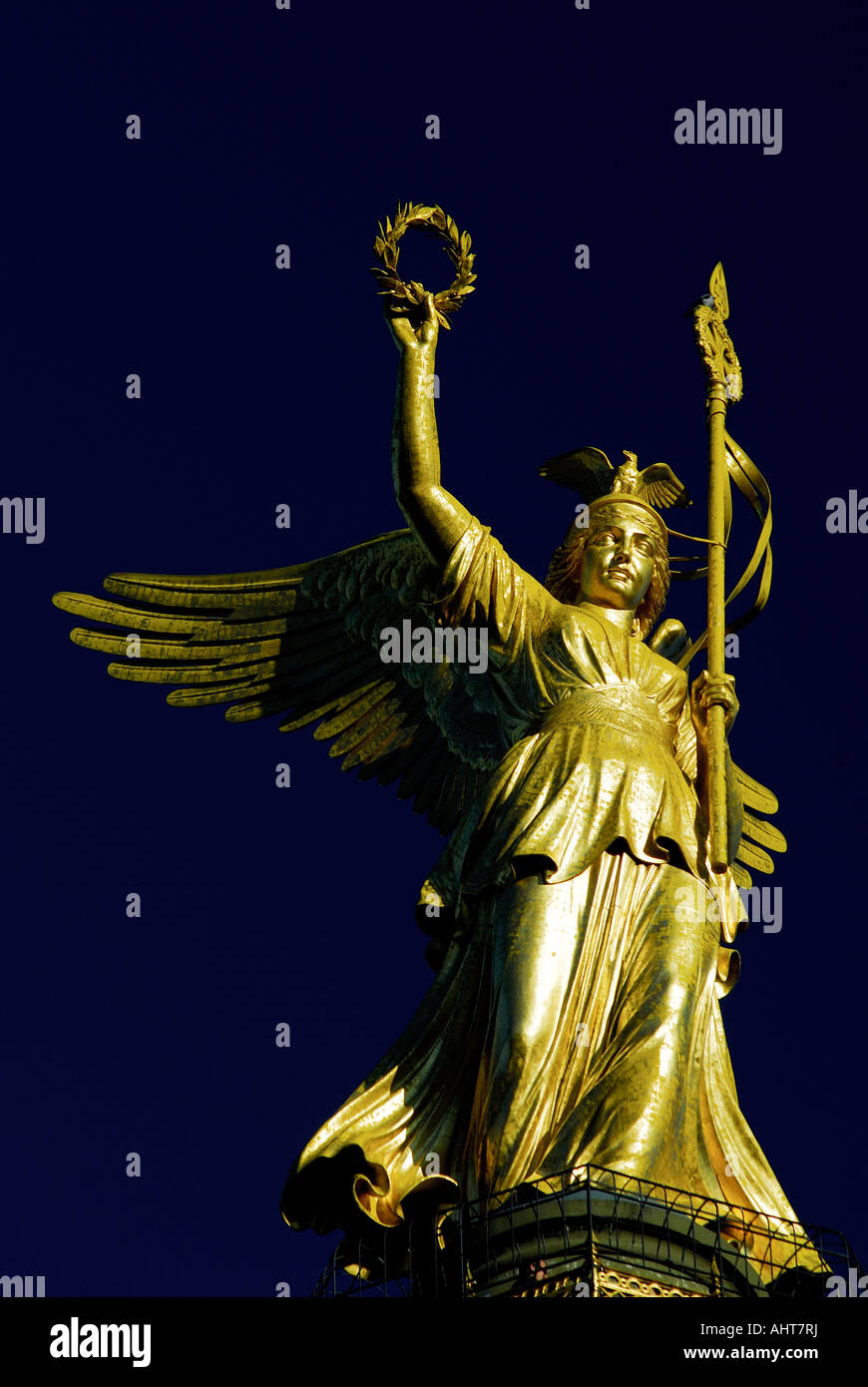 Berlin statue of Victoria on Victory Column Stock Photo Alamy