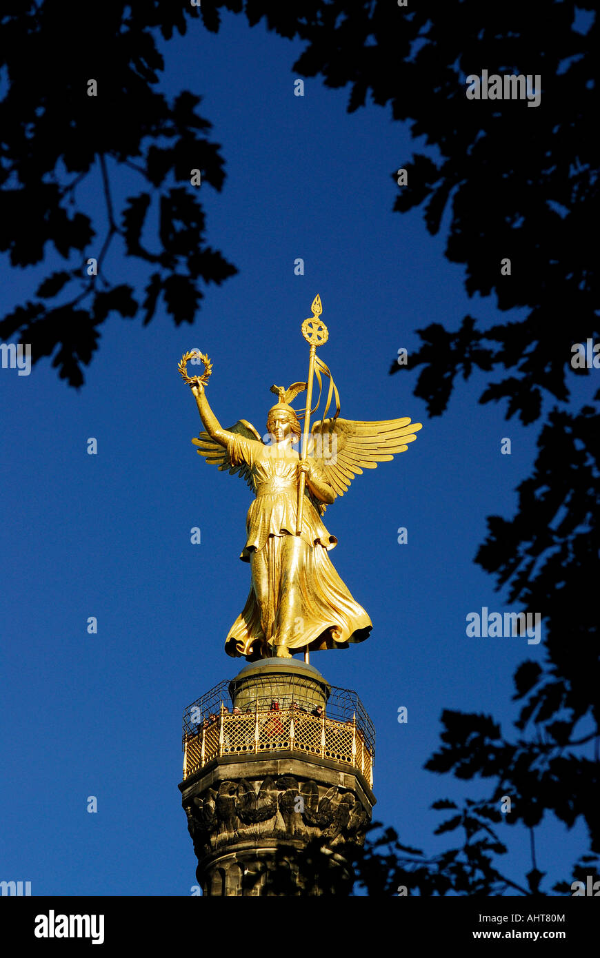 Berlin statue of Victoria on Victory Column Stock Photo Alamy