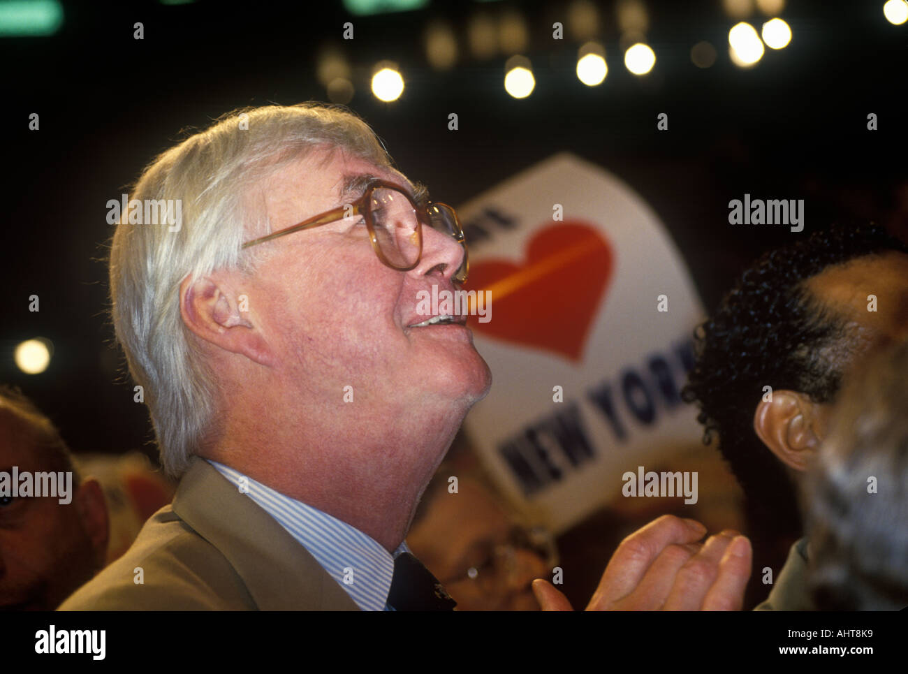 Senator Patrick Moynihan at the 1992 Democratic National Convention at Madison Square Garden New York Stock Photo