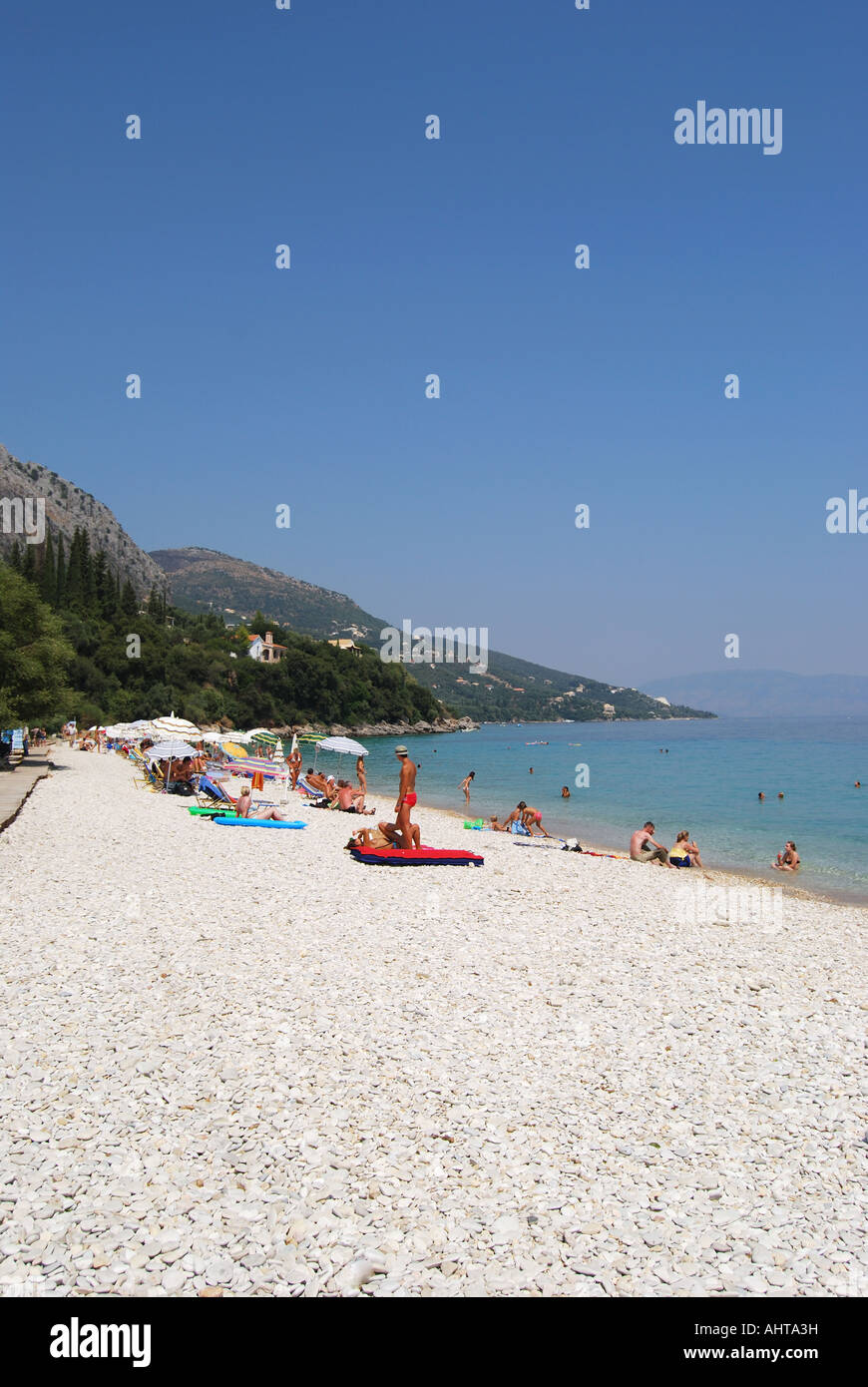 Barbati Beach, Barbati, Corfu, Ionian Islands, Greece Stock Photo