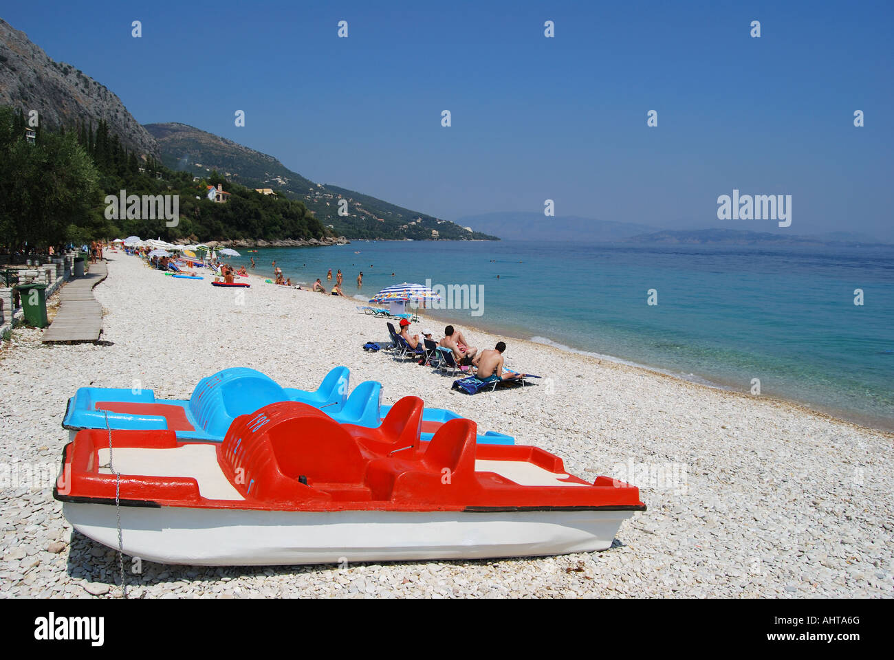 Barbati Beach, Barbati, Corfu, Ionian Islands, Greece Stock Photo