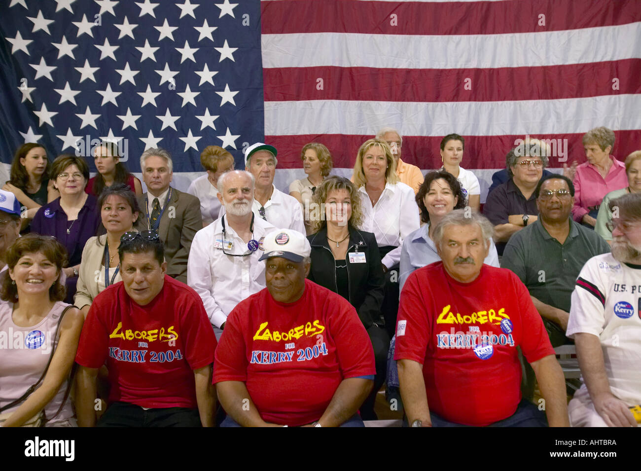 Audience of retired persons at Senator John Kerry campaign rally Valley View Rec Center Henderson NV Stock Photo