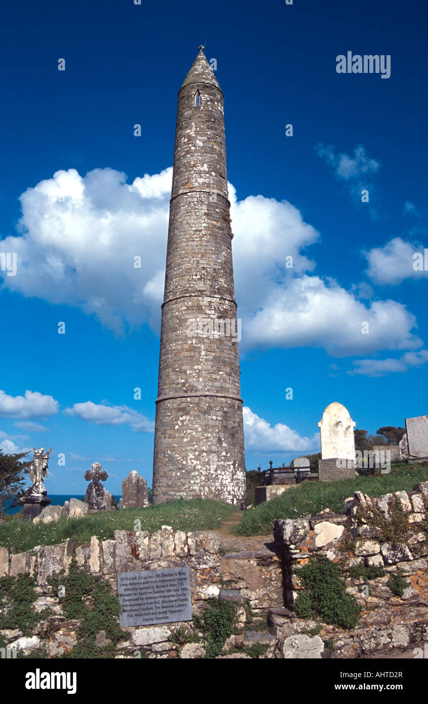 county waterford ardmore round tower historic structure ireland Stock