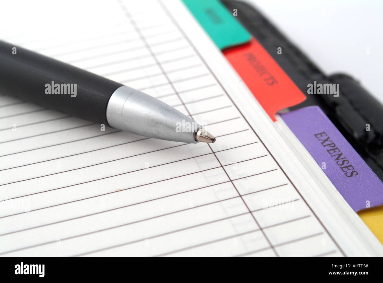pen with filofax Stock Photo