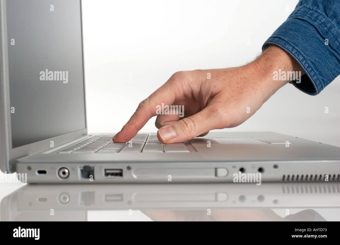 using a laptop computer Stock Photo - Alamy