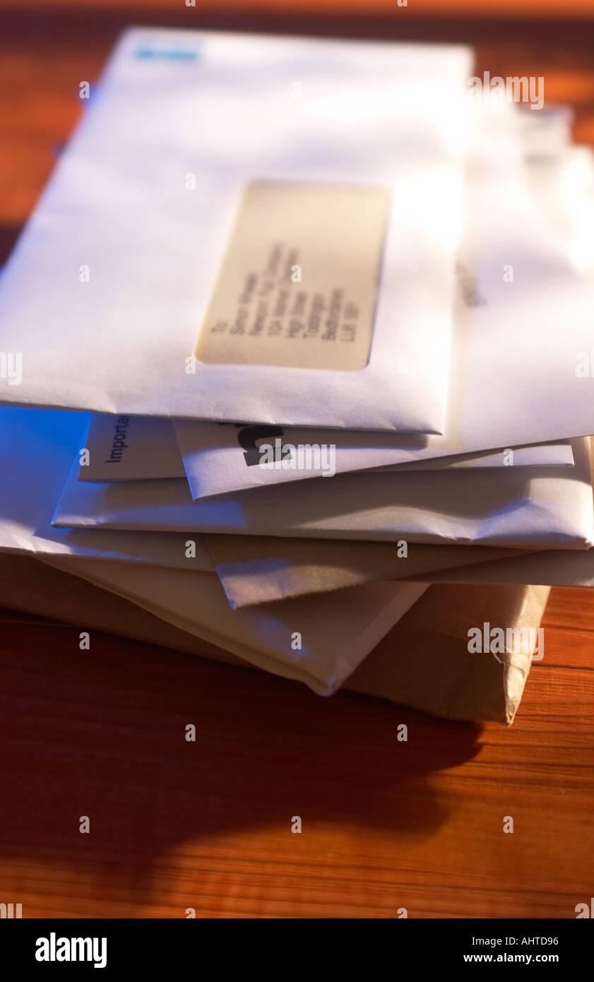 pile of letters junk mail Stock Photo