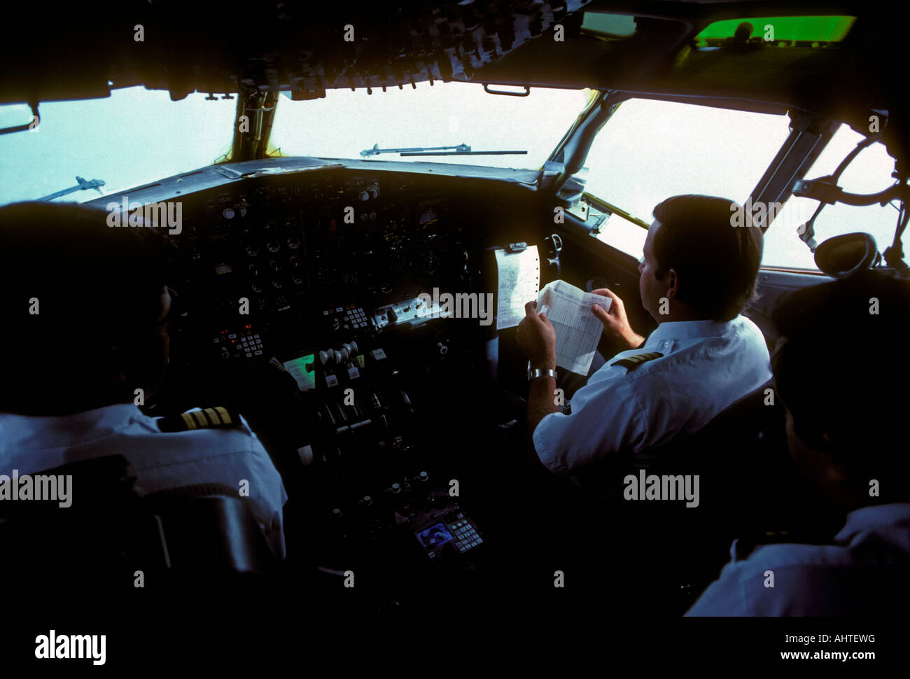Pilot and copilots above Manuel Antonio National Park Puntarenas Province Costa Rica Stock Photo