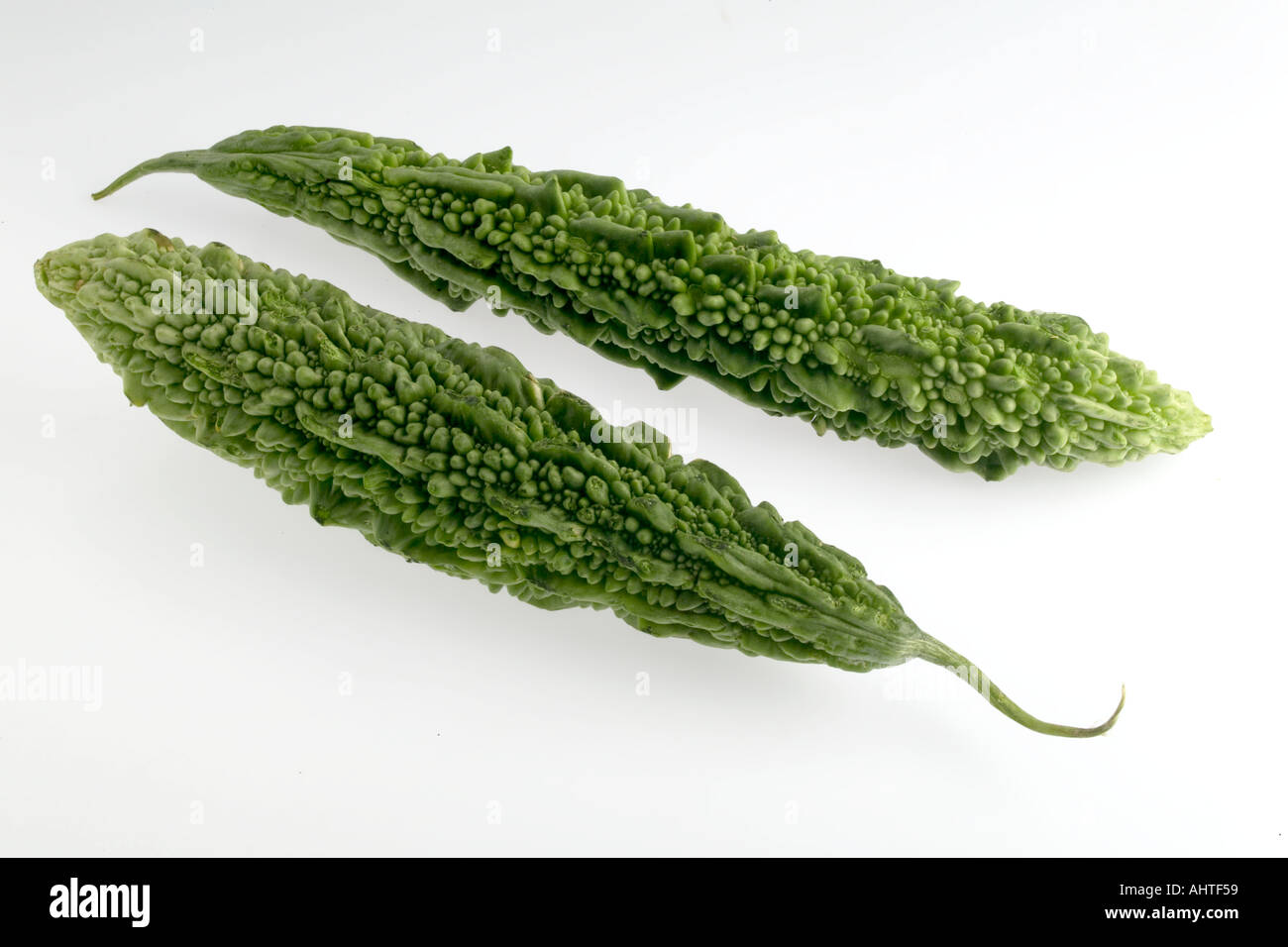 AAD91579 Two pieces of green healthy vegetable BITTER GOURD KARELA