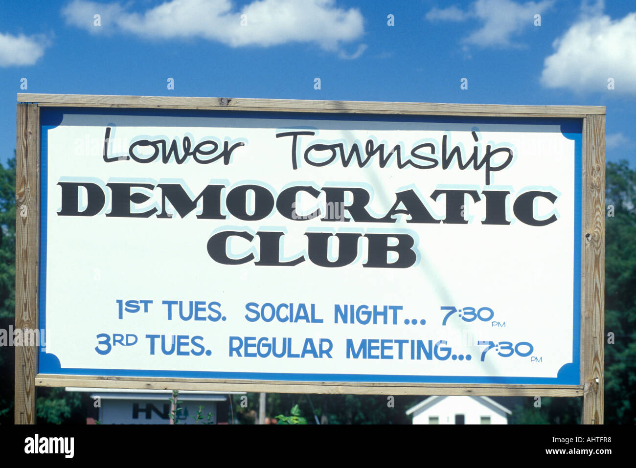 Sign for the Lower Township Democratic Club NJ Stock Photo