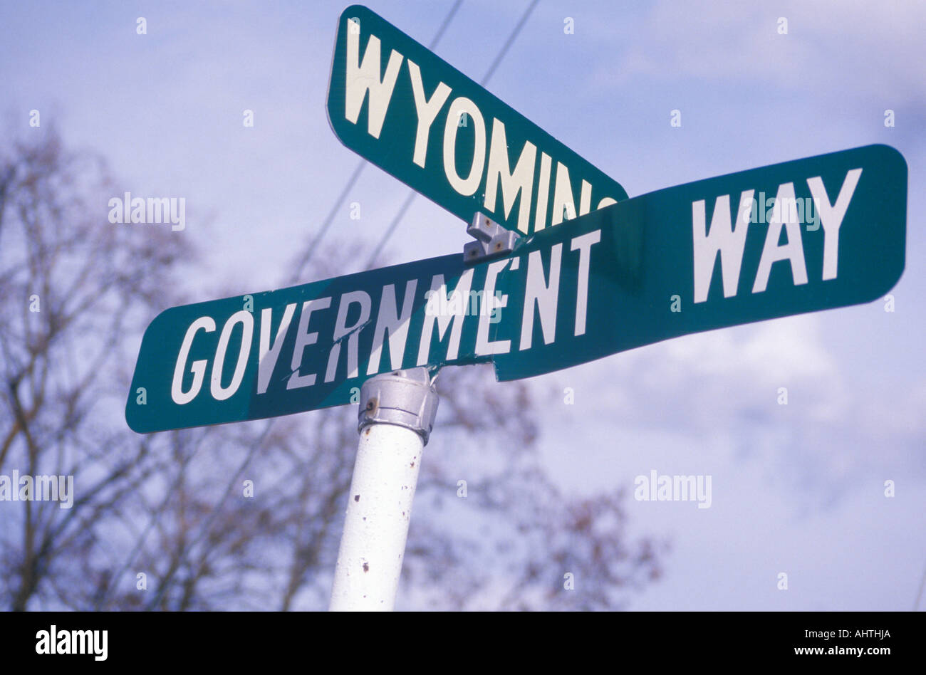 A sign that reads Government Way Stock Photo