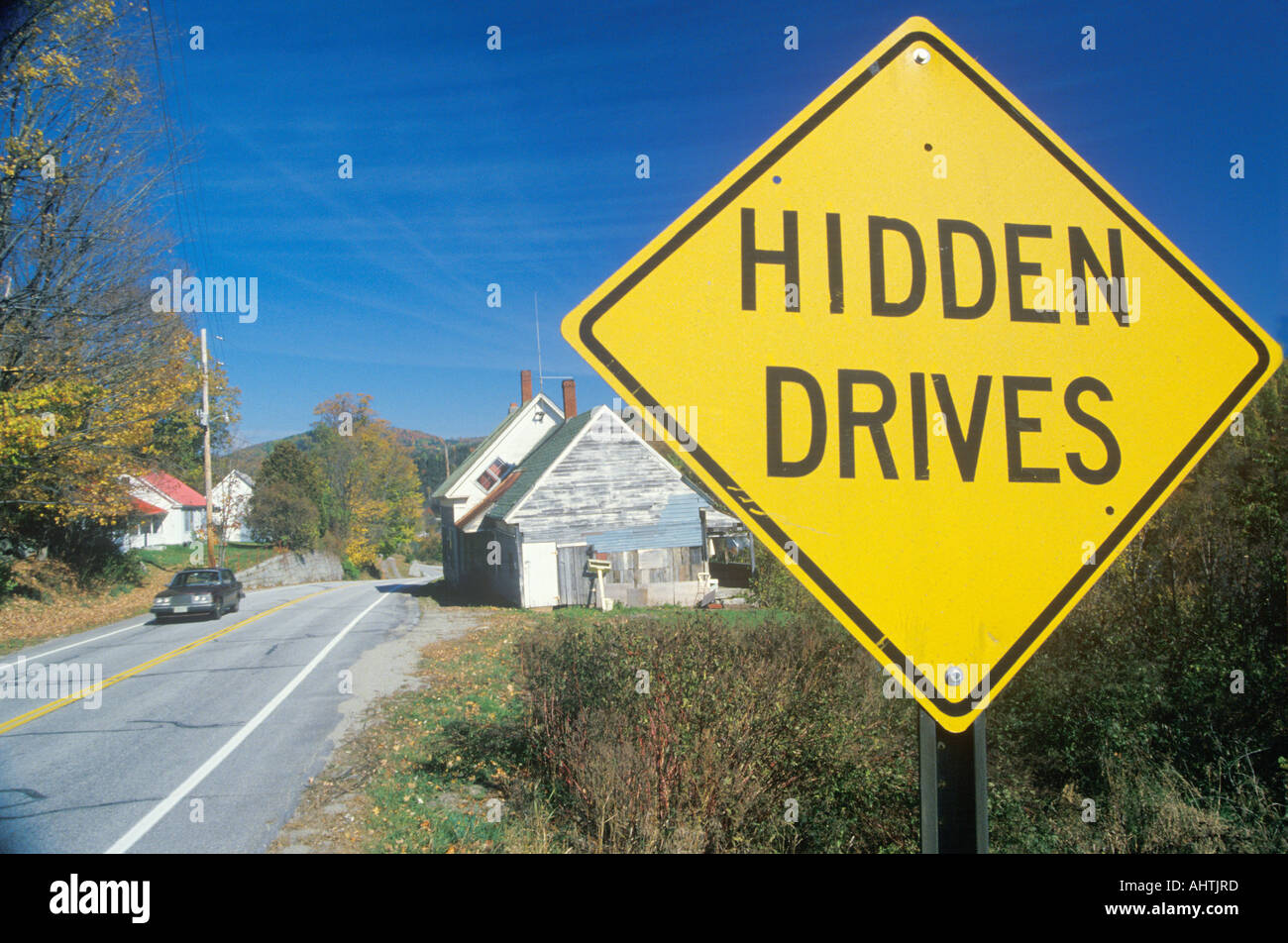 A sign that reads Hidden Drives Stock Photo Alamy