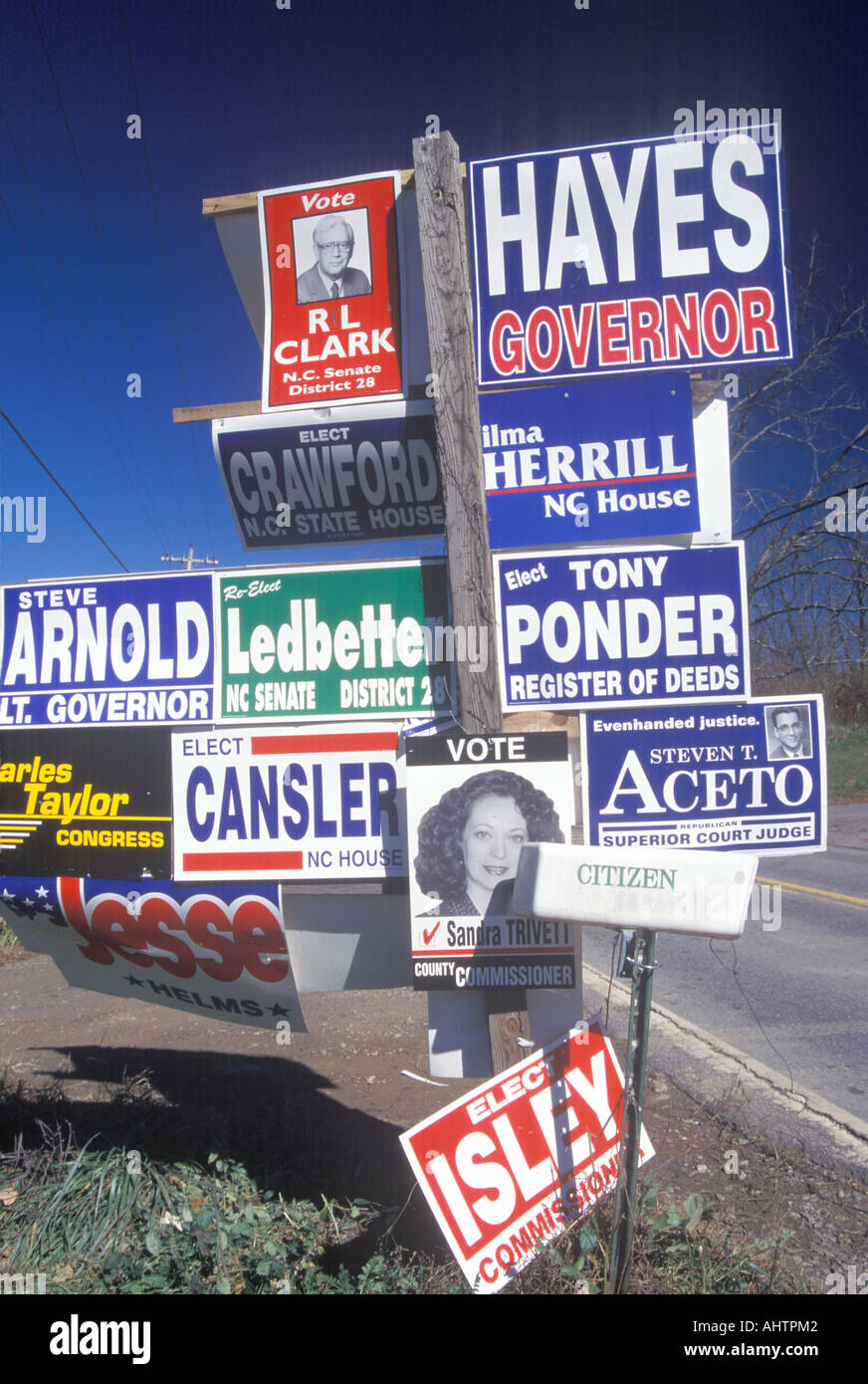 Miscellaneous political signs Stock Photo