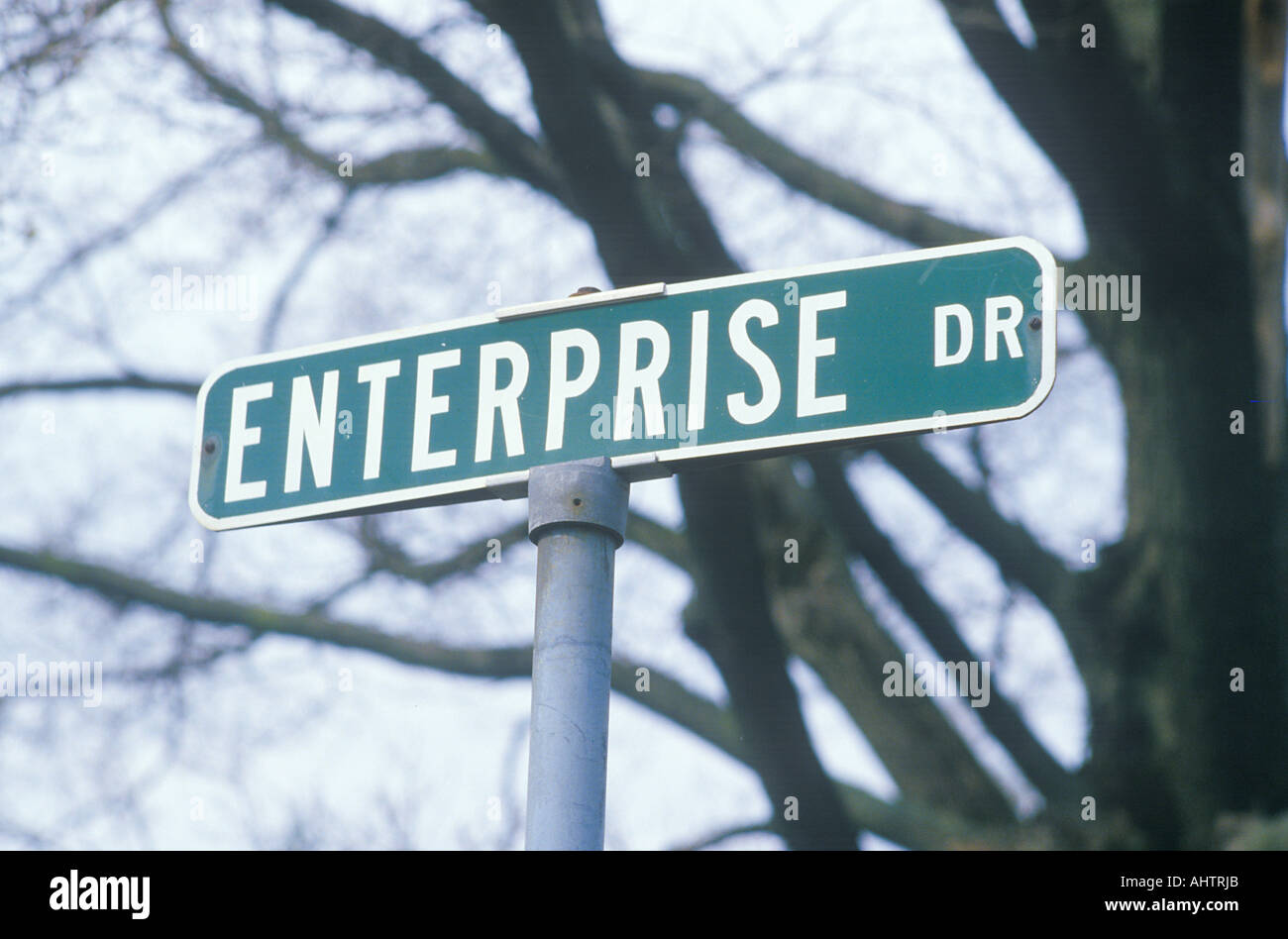 A sign that reads Enterprise Dr Stock Photo