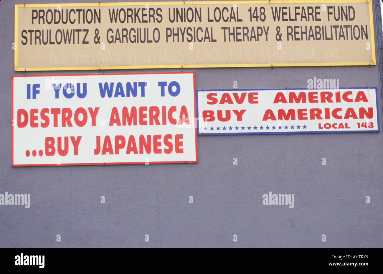 A sign that reads Save America Buy American Stock Photo Alamy