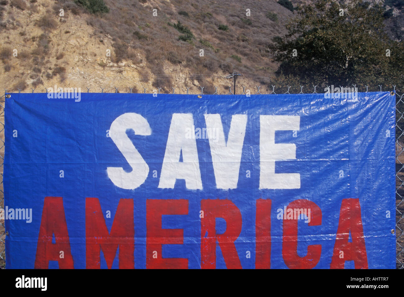 A sign that reads Save America Stock Photo