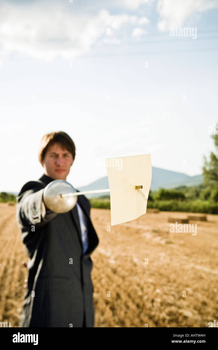 Businessman standing grain field hi-res stock photography and images ...
