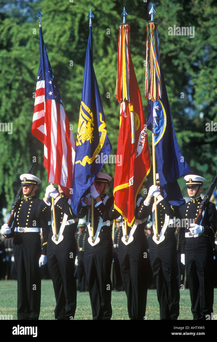 Midshipmen Color Guard United States Naval Academy Annapolis Maryland Stock Photo