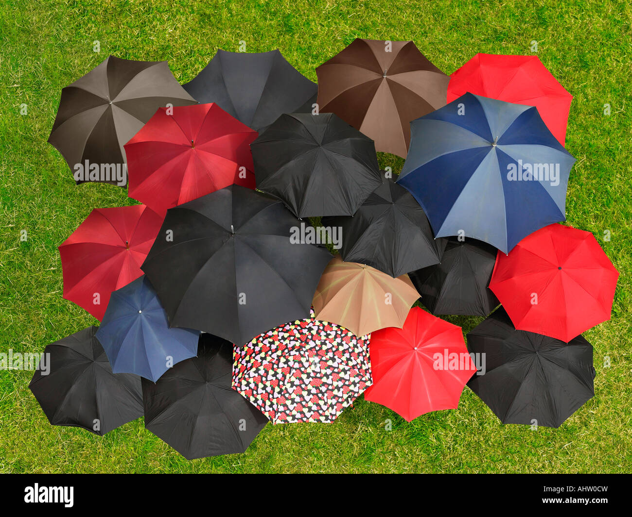 Group of umbrellas from above Stock Photo Alamy
