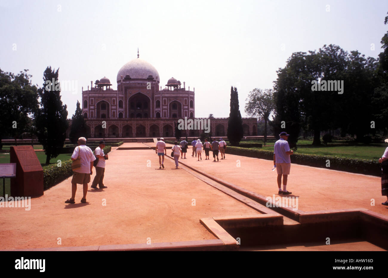 Tomb of Humayun in Old Delhi India, the inspiration for the Taj Mahal Stock Photo