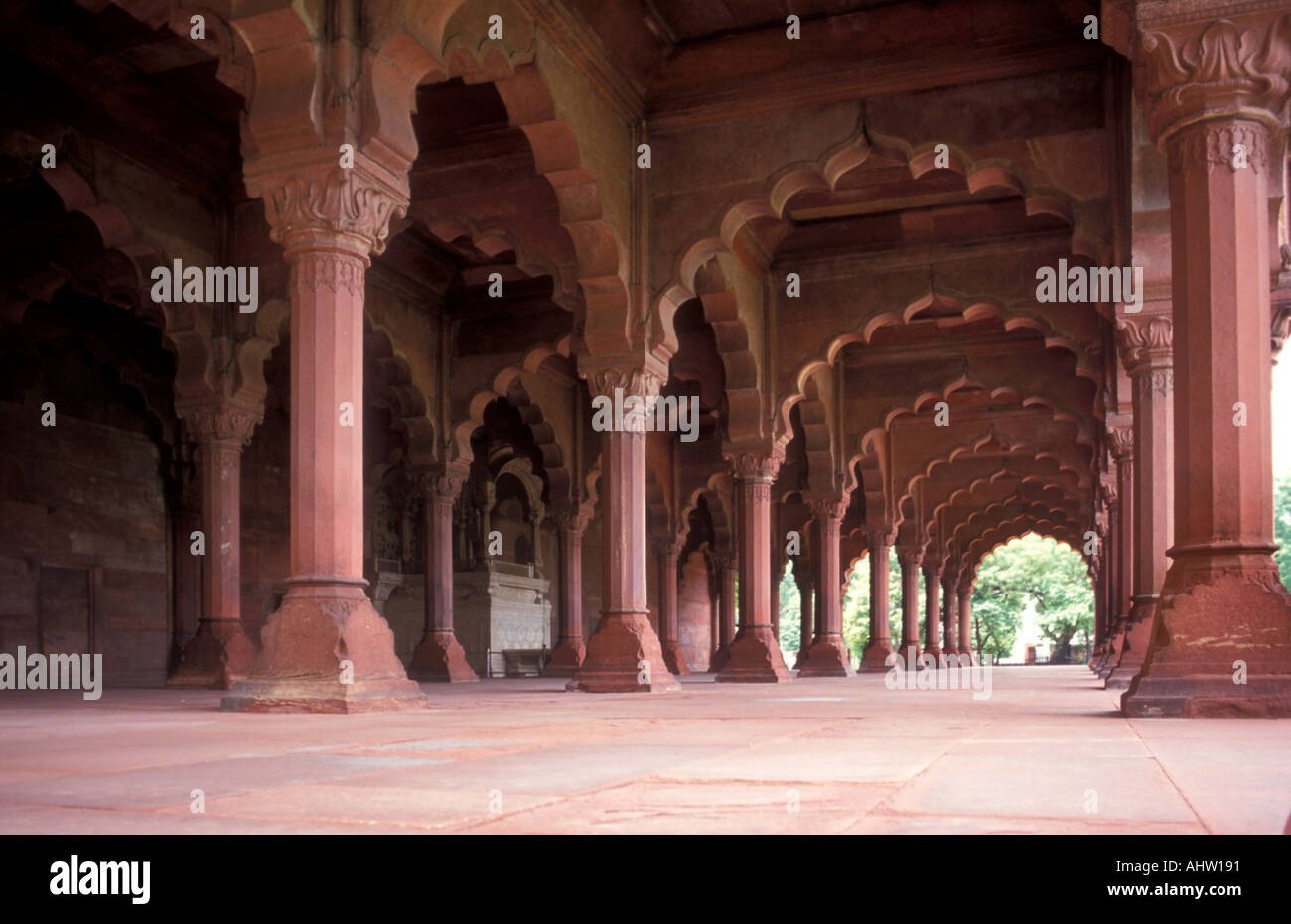 Red stone architecture and design at Akbar the Great's Fort at Fatepur Sikri Stock Photo