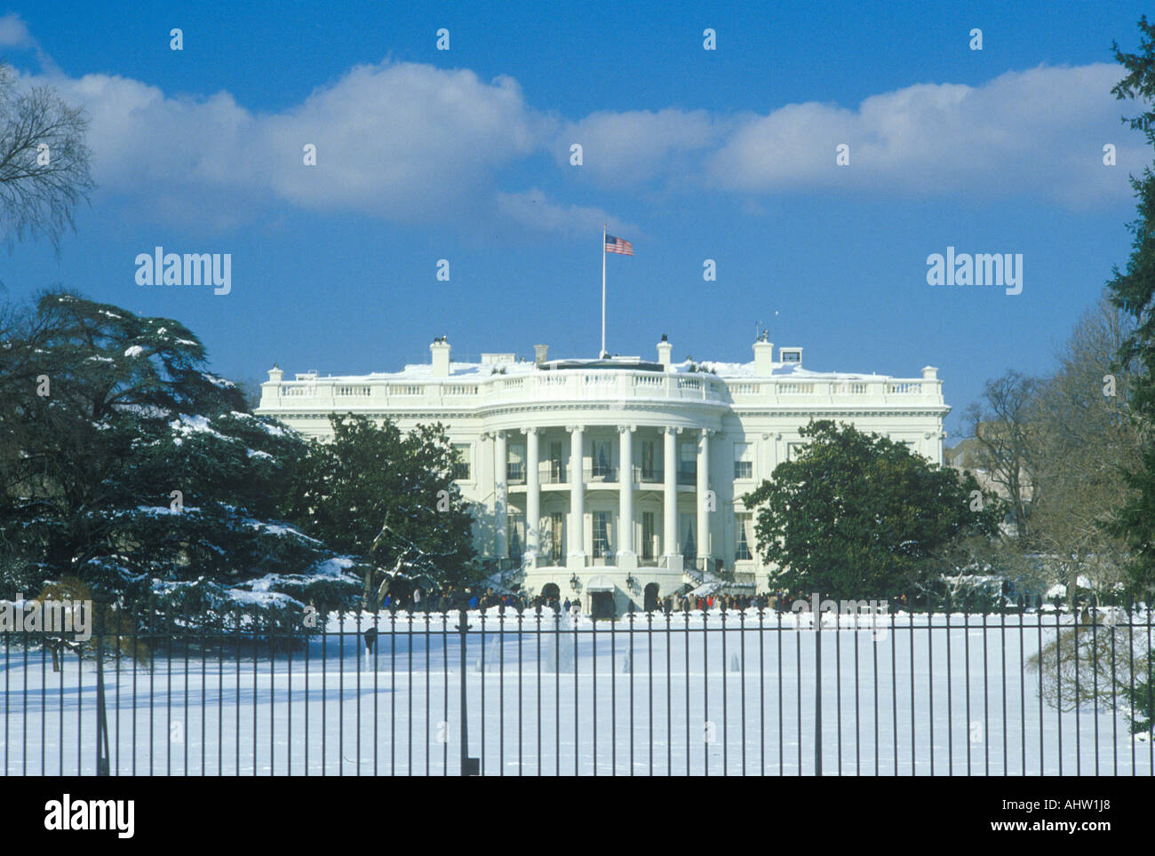 The White House in Winter Washington D C Stock Photo