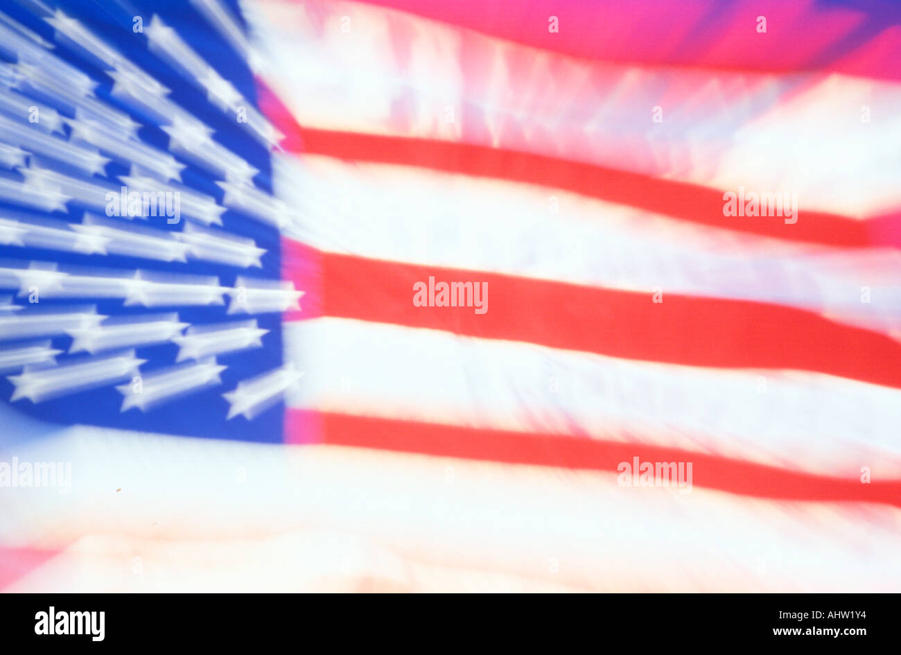 Blurred American Flag United States Stock Photo