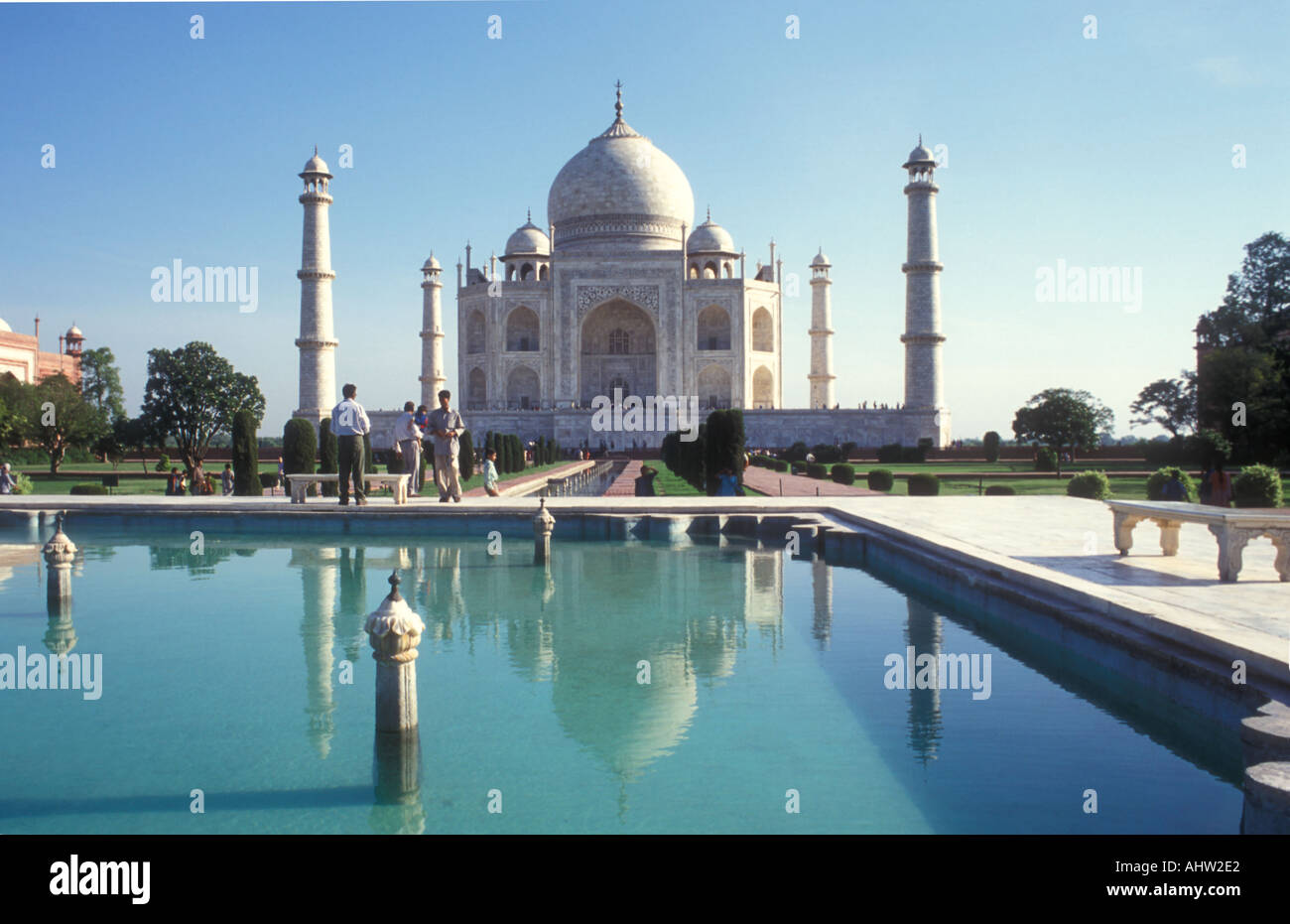The Taj Mahal just outside the city of Agra in Rajasthan India Stock Photo