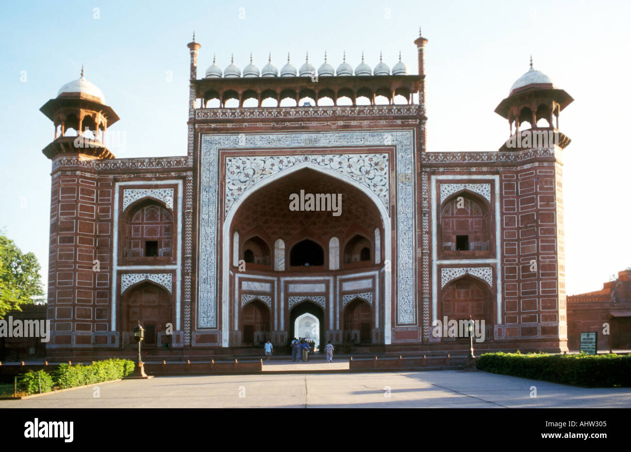 The Entrance gateway to the Taj Mahal at Agra Rajasthan India Stock Photo