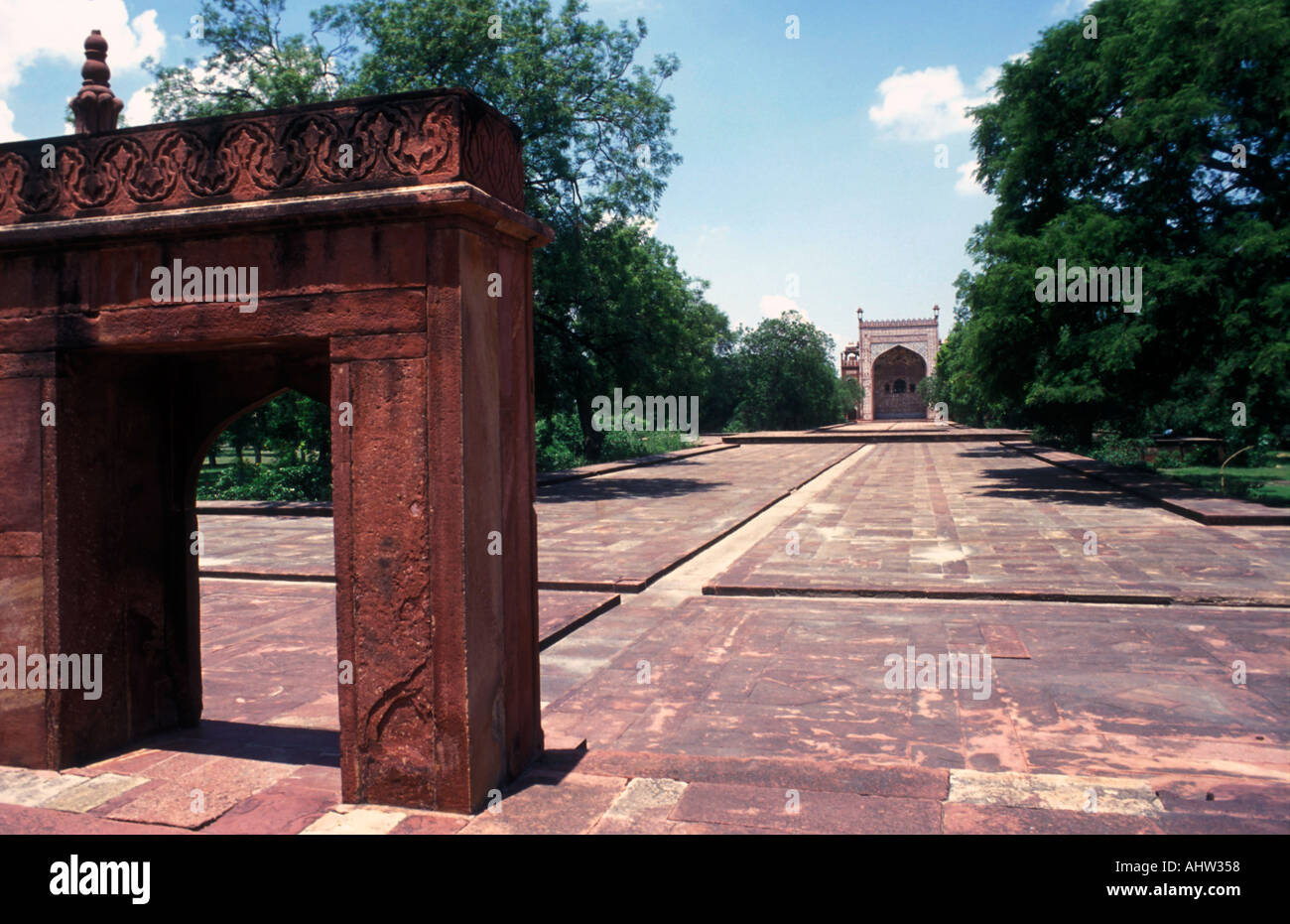 The Tomb of Akbar the Great at Sikandra in Uttar Pradesh, India Stock Photo