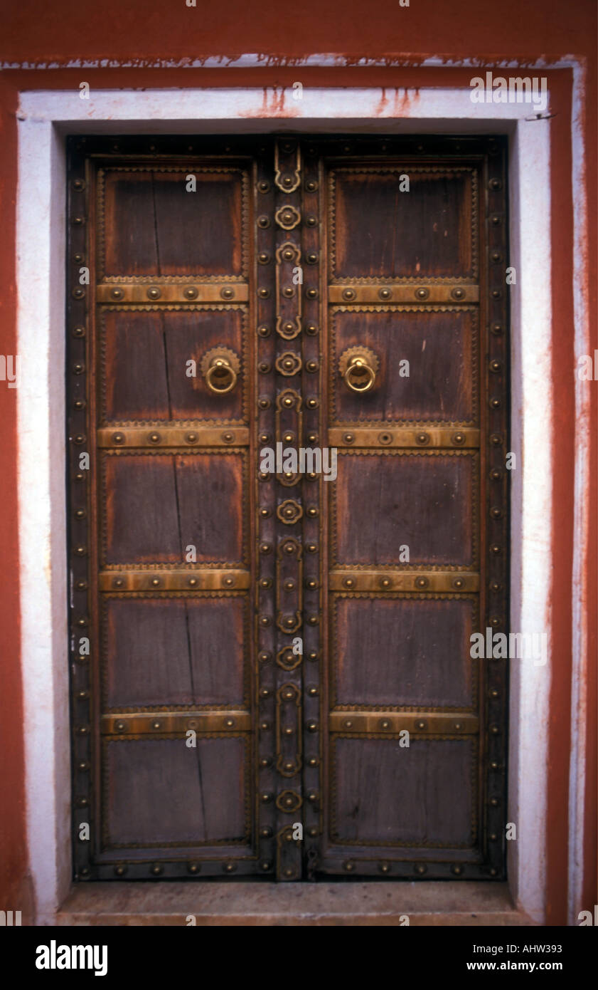 Doors at the Fort of Akbar the Great at Fatepur Sikri Stock Photo