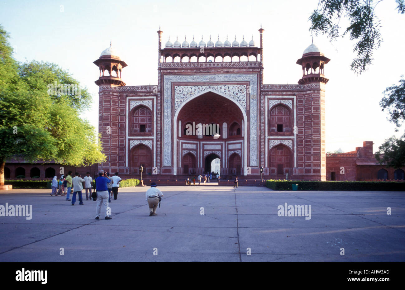 The Entrance gateway to the Taj Mahal at Agra Rajasthan India Stock Photo