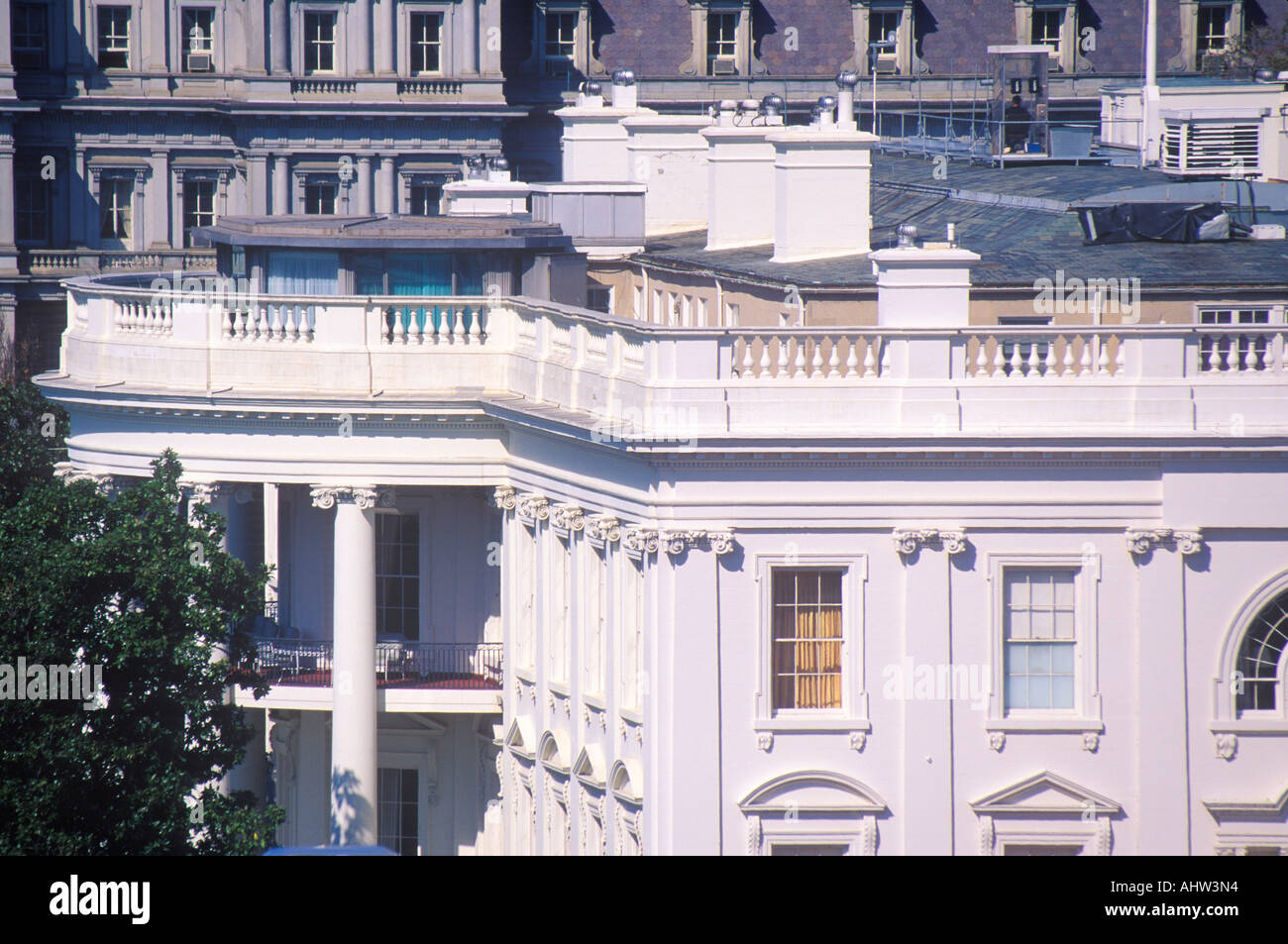 Outside View of Private Quarters The White House Washington D C Stock ...