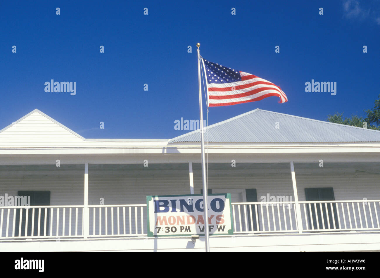 American Flag Flying in front of Bingo Hall Mississippi Stock Photo - Alamy