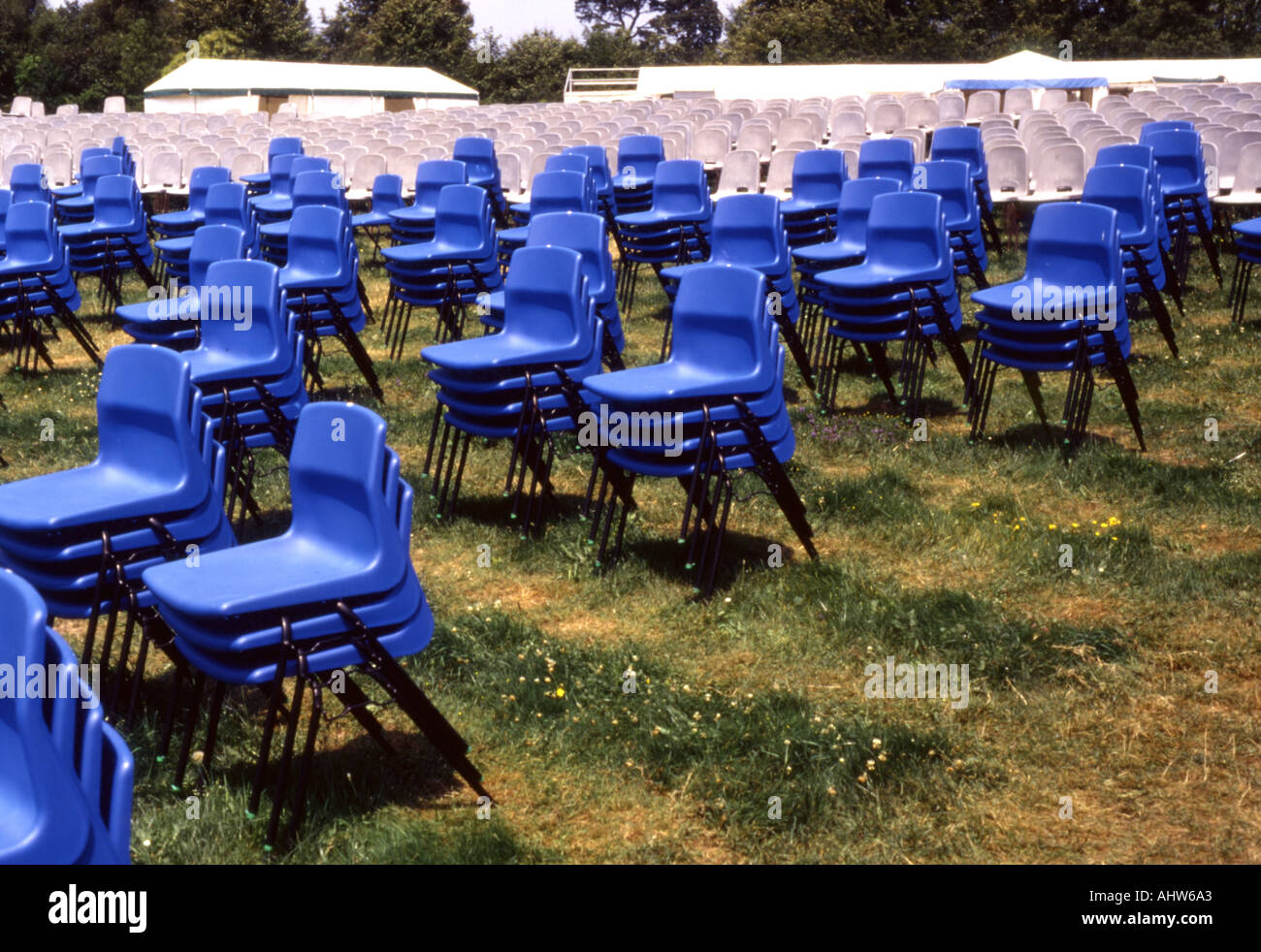 Seating for an outdoor concert Stock Photo Alamy