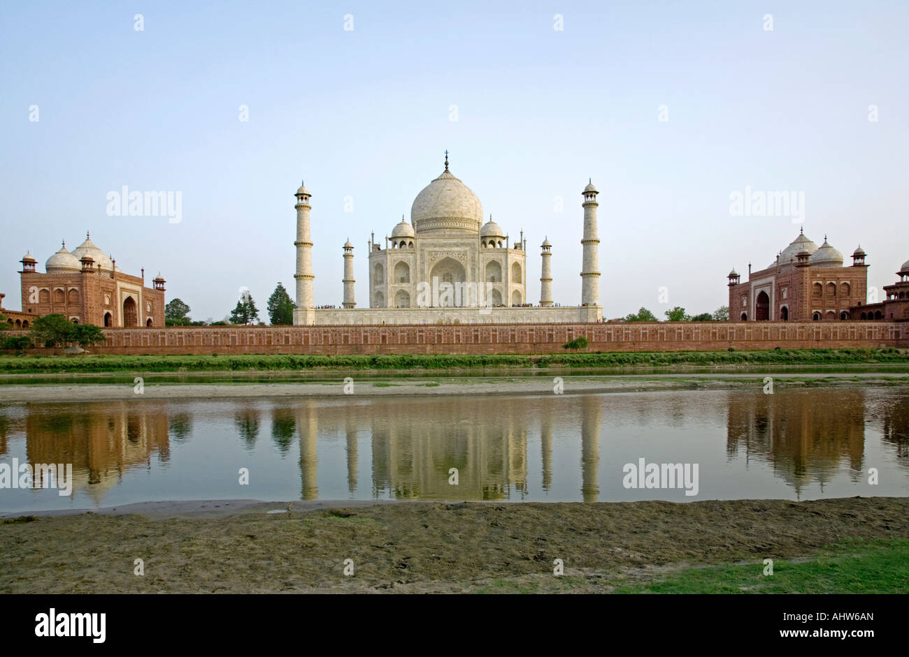 Taj Mahal reflected in Yamuna river. Agra. Uttar Pradesh. India Stock ...