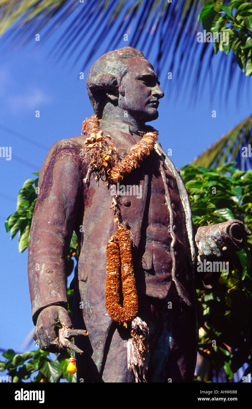 Captain Cook Statue Waimea Kauai Hawaii Stock Photo Alamy