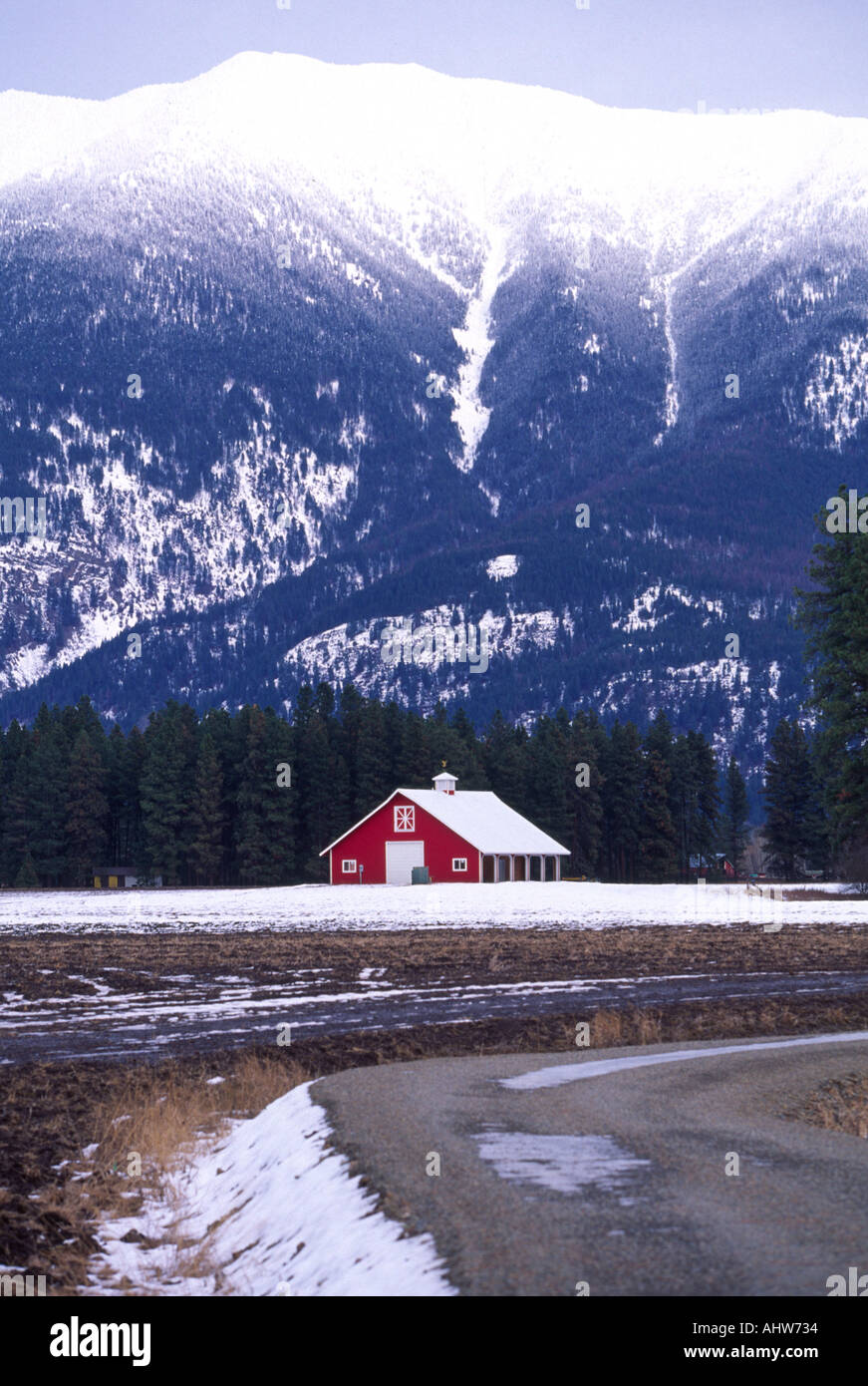 Barn Flathead Valley Montana Stock Photo Alamy