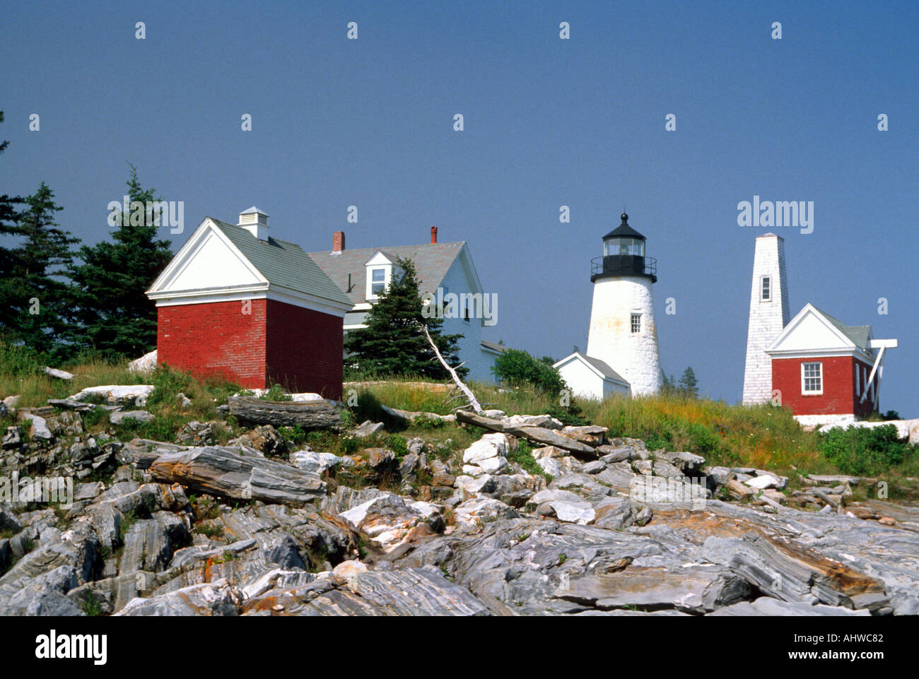 Pemaquid Point Lighthouse Maine Stock Photo Alamy