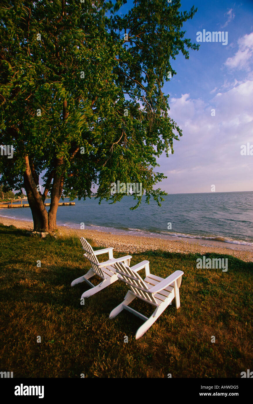 This is the Eastern Shore of Maryland These are white wooden deck ...