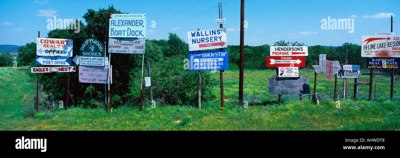 Texas road signs hi-res stock photography and images - Alamy