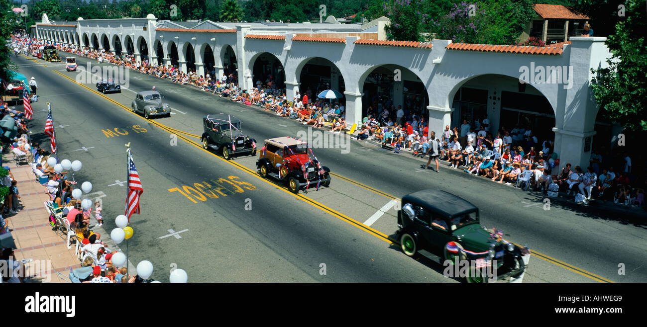 This is an Independence Day Parade in a small town It shows patriotism and a piece of Americana Stock Photo